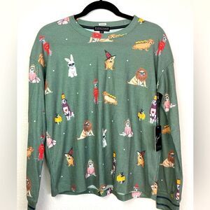 PJ Salvage NWT Lazy Bones Halloween Dogs in Costumes Thermal Top soo cute!!